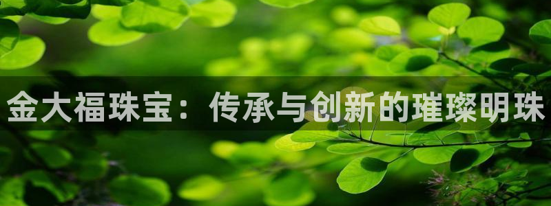 天宏娱乐套钱：金大福珠宝：传承与创新的璀璨明珠